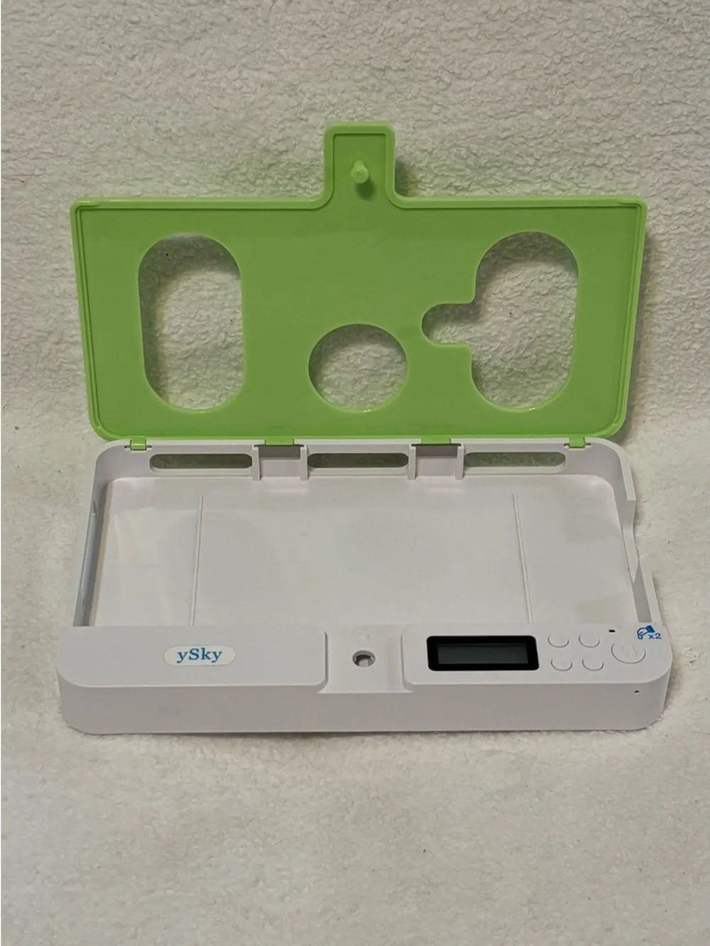 Sky Green Portable Phone & Accessory Stand with Digital Display